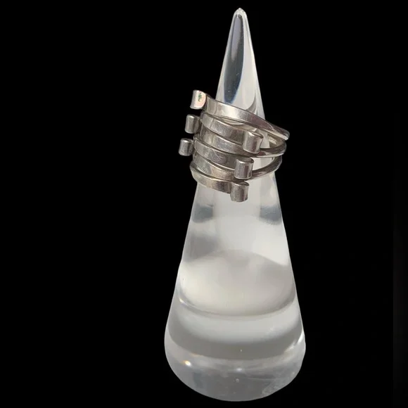 Vintage Modernist Design Sterling Silver Ring Women’s Jewelry Ring - Picture 5 of 8